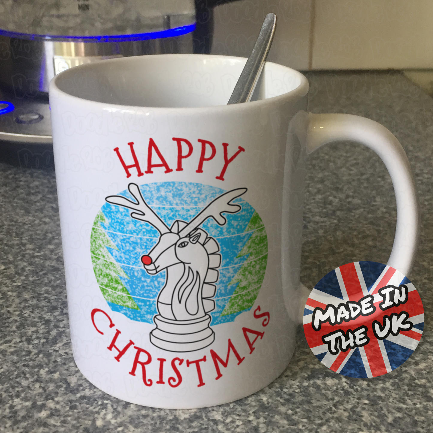 Chess Christmas Mug - Rudolf The Reindeer Mug - Xmas Gift For Chess Player