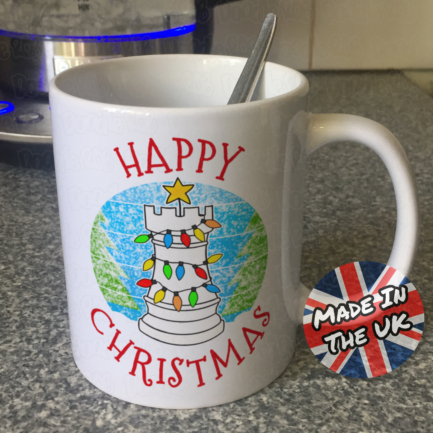 Chess Christmas Mug - Chess Rook Mug - Xmas Gift For Chess Player