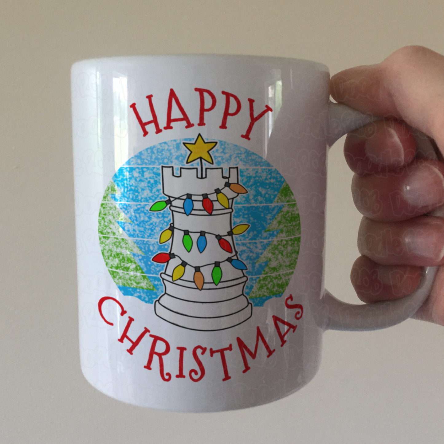 Chess Christmas Mug - Chess Rook Mug - Xmas Gift For Chess Player