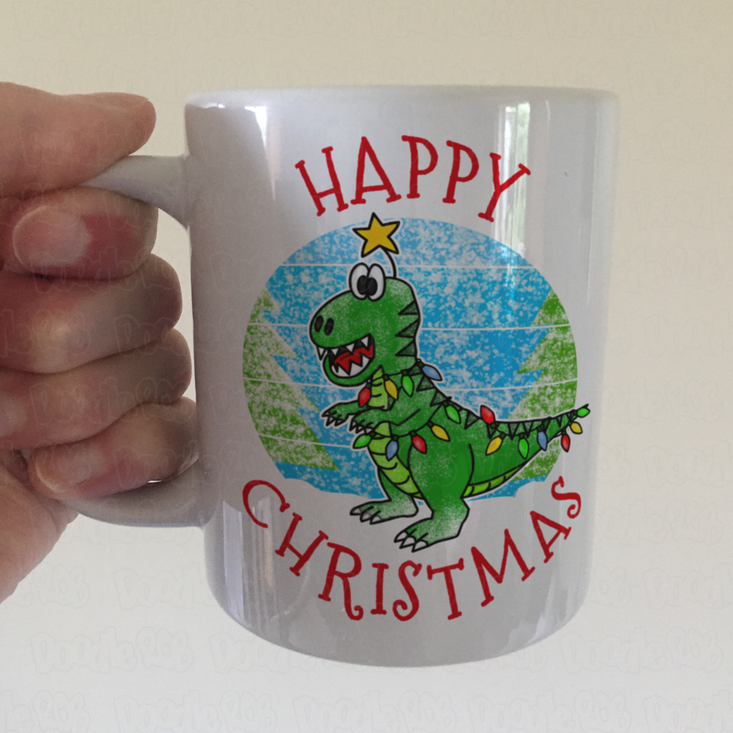 Dinosaur Christmas Mug - T-Rex Xmas Mug - Christmas Gift For Boy