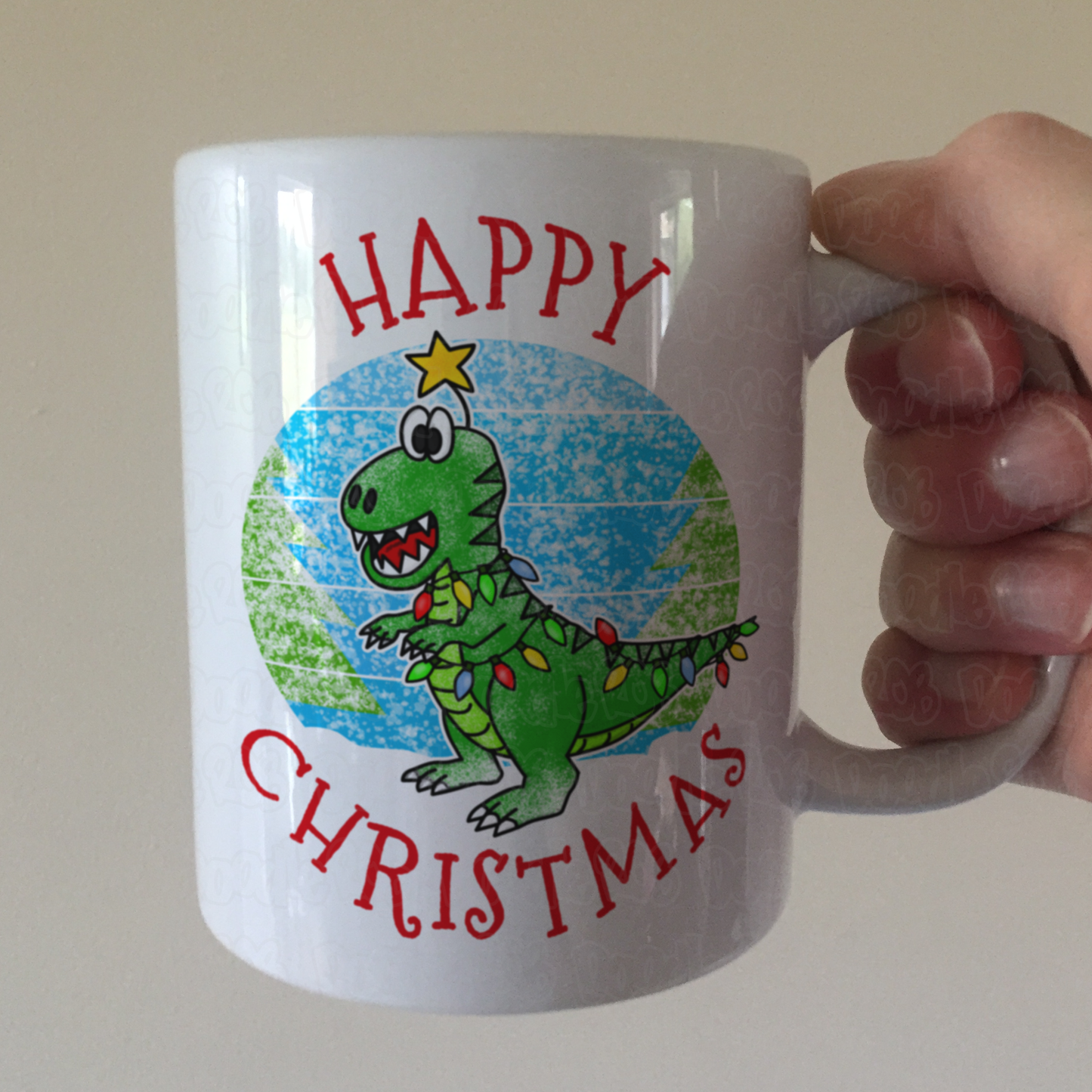 Dinosaur Christmas Mug - T-Rex Xmas Mug - Christmas Gift For Boy
