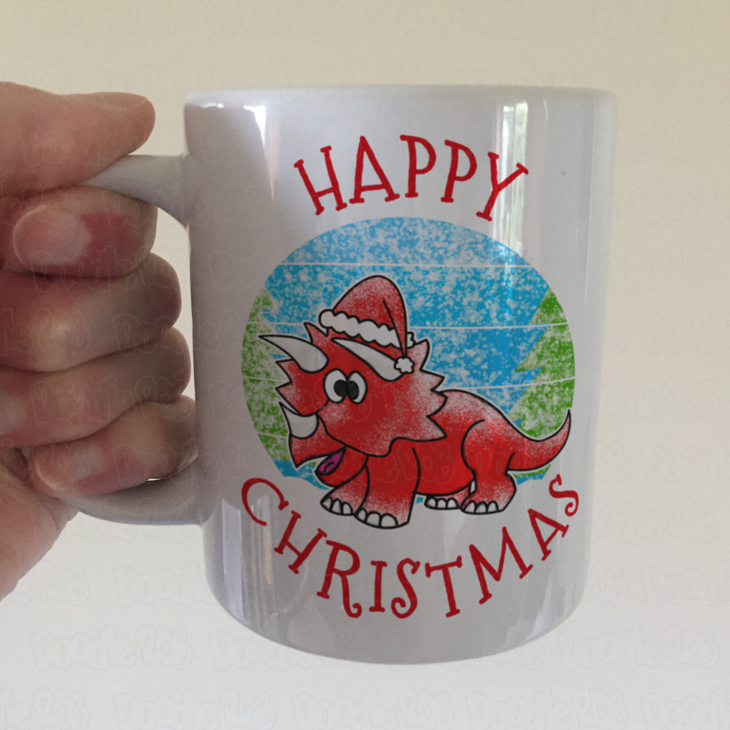 Triceratops Christmas Mug - Dinosaur Xmas Mug - Christmas Gift For Boy