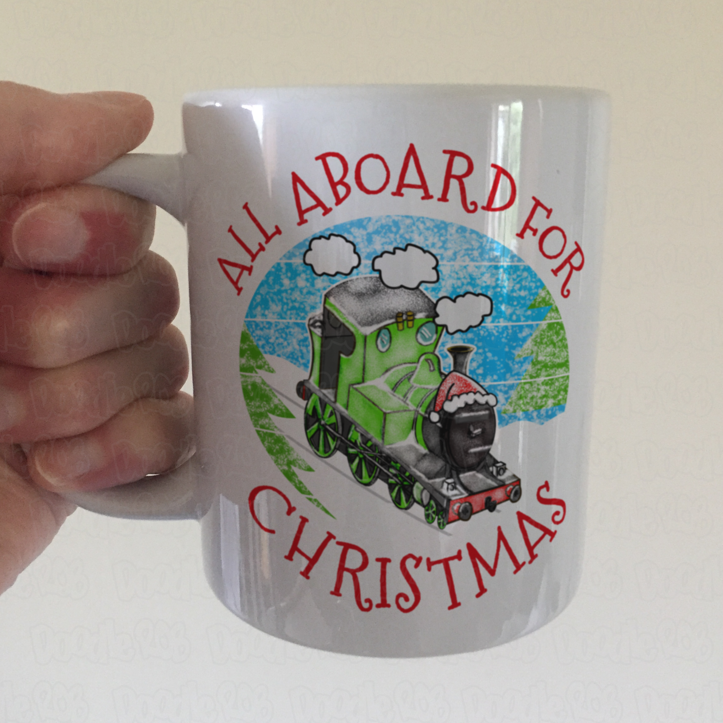 Train Christmas Mug - Steam Locomotive Xmas Mug - Christmas Gift For Boy