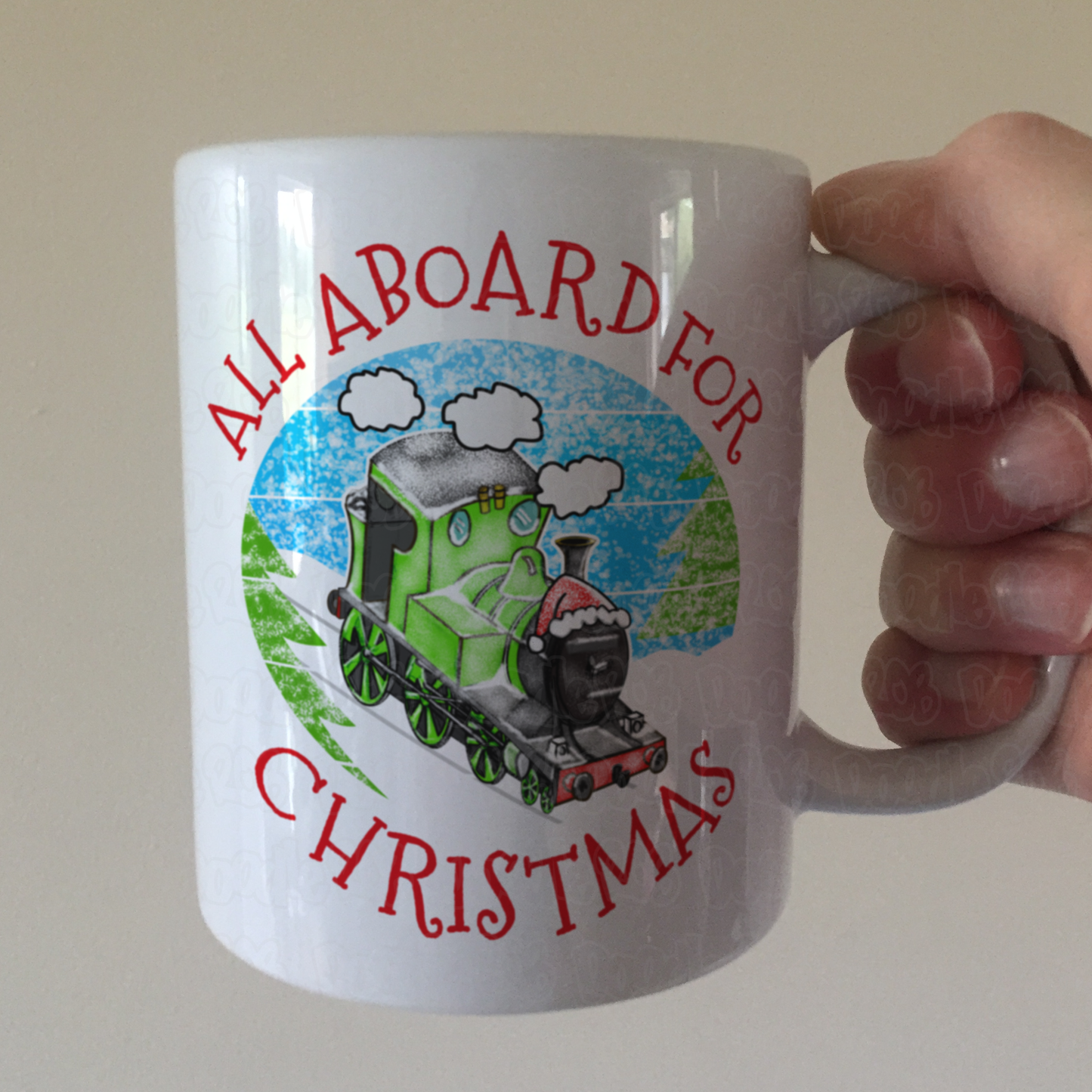 Train Christmas Mug - Steam Locomotive Xmas Mug - Christmas Gift For Boy