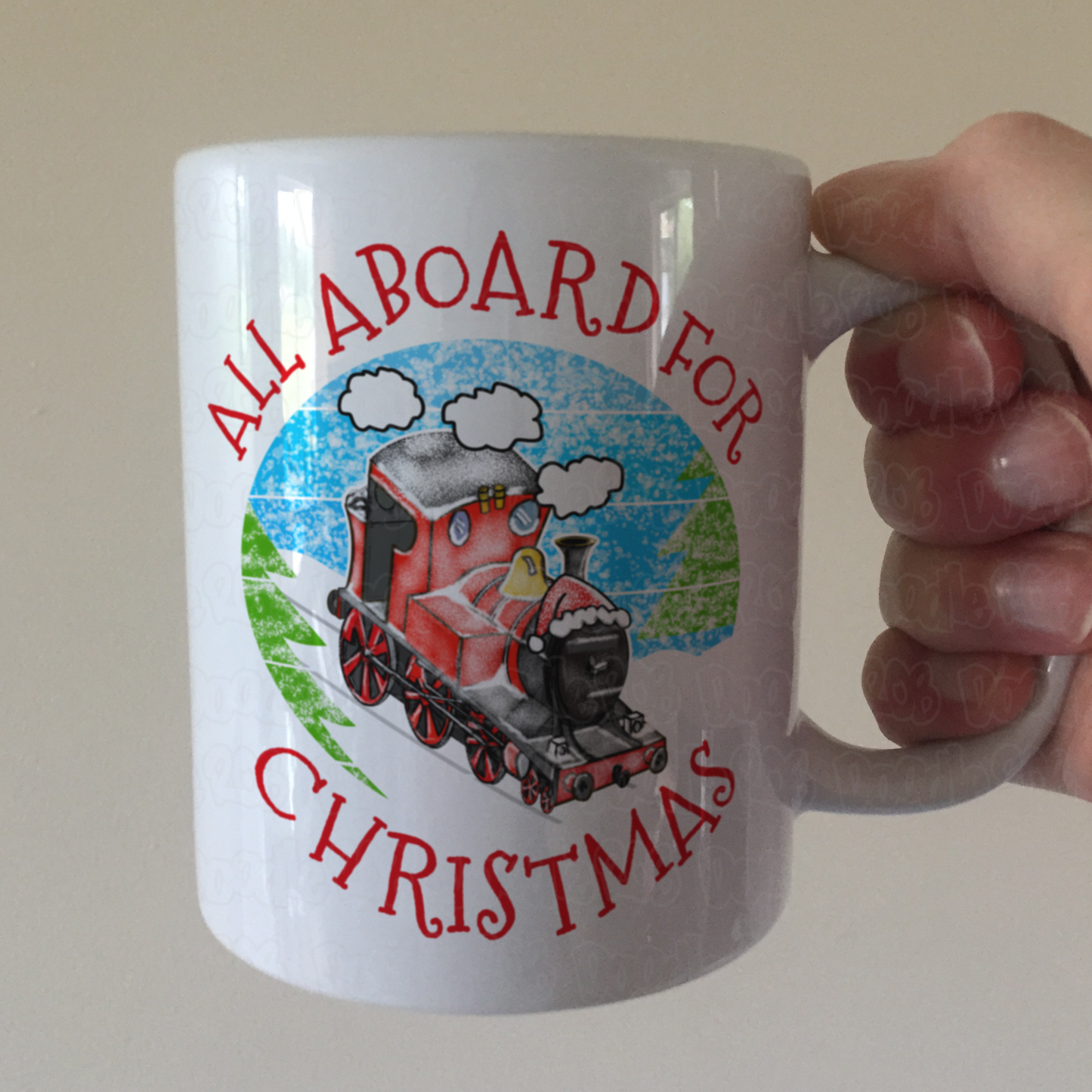 Steam Train Xmas Mug - All Aboard For Christmas - Christmas Gift For Him
