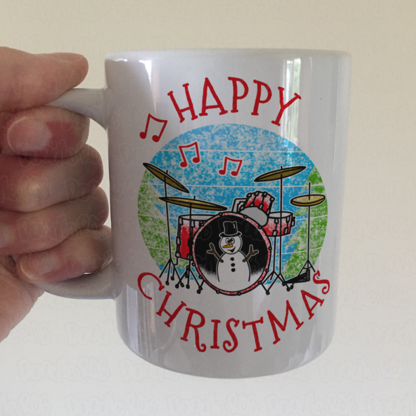 Drummer Christmas Mug - Drum Teacher Xmas Mug - Musician Christmas Gift