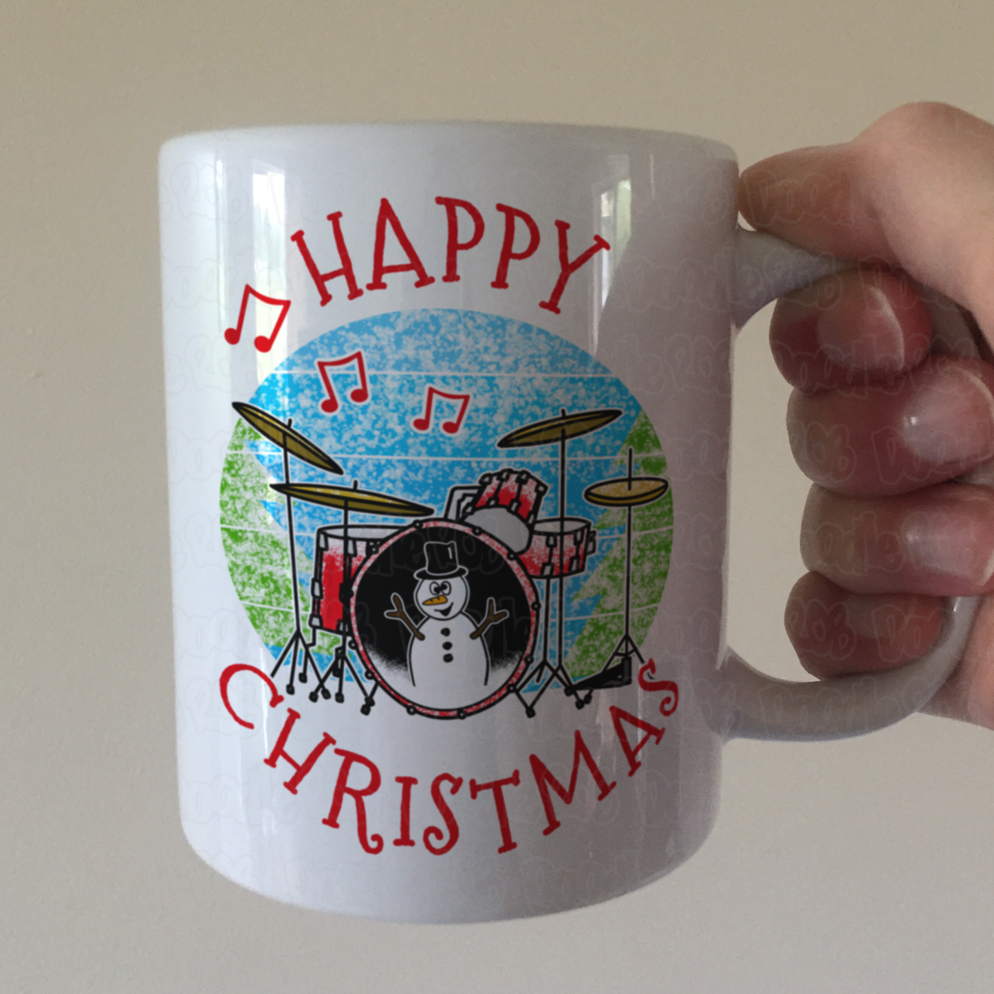 Drummer Christmas Mug - Drum Teacher Xmas Mug - Musician Christmas Gift