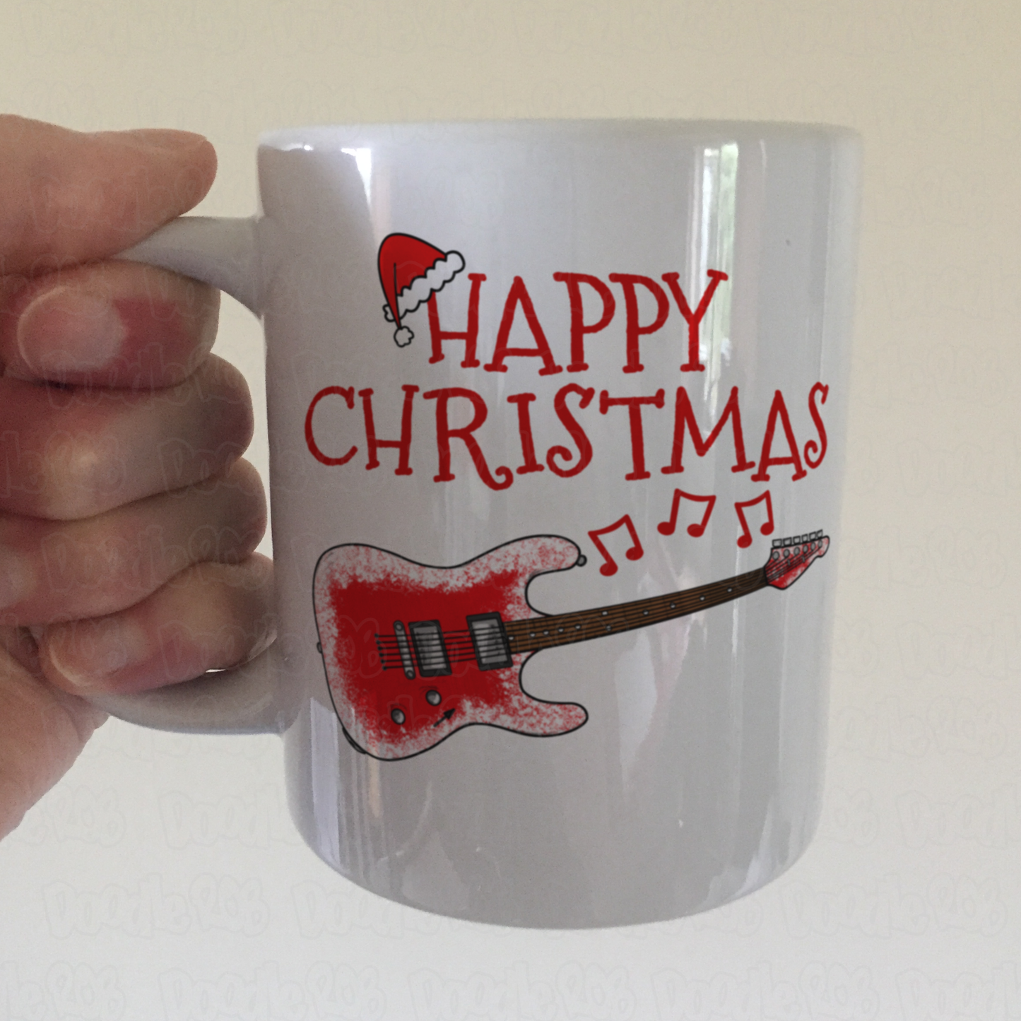 Electric Guitar Christmas Mug - Guitarist Xmas Gift - Guitar Teacher Mug