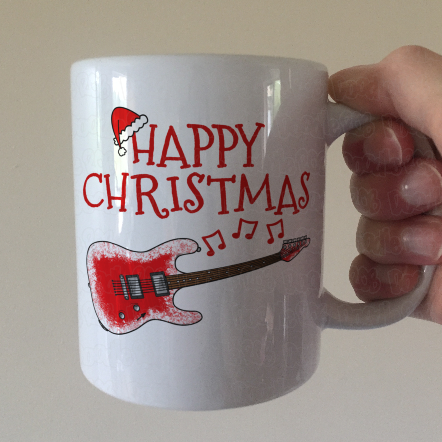 Electric Guitar Christmas Mug - Guitarist Xmas Gift - Guitar Teacher Mug