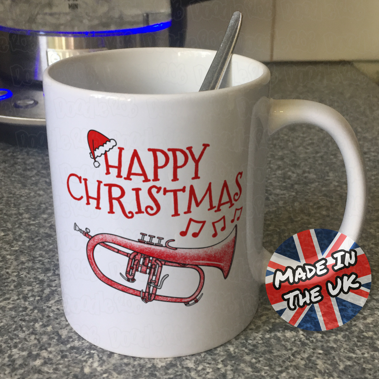 Flugelhorn Christmas Mug - Gift For Horn Player - Brass Musician Xmas Gift