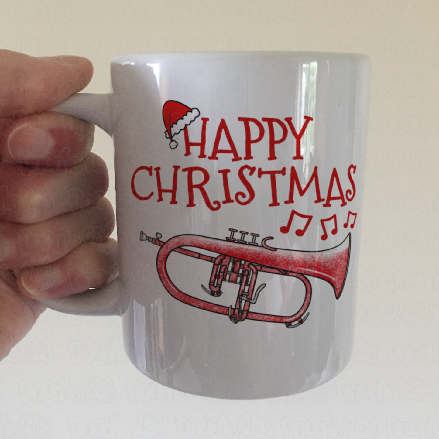 Flugelhorn Christmas Mug - Gift For Horn Player - Brass Musician Xmas Gift