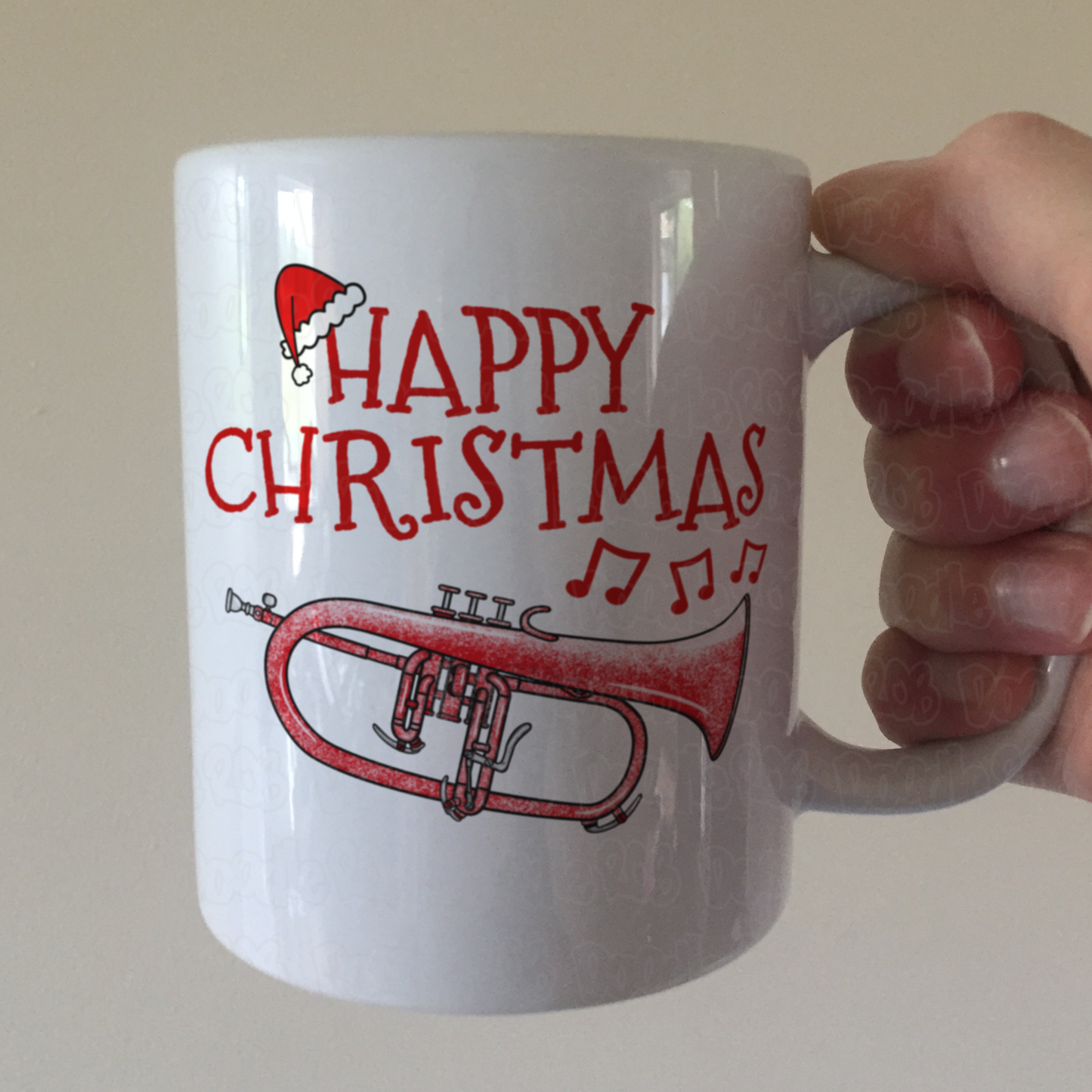 Flugelhorn Christmas Mug - Gift For Horn Player - Brass Musician Xmas Gift