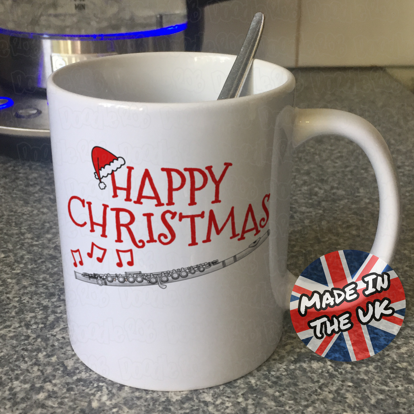 Flute Christmas Mug - Gift For Flautist - Woodwind Musician Xmas Gift