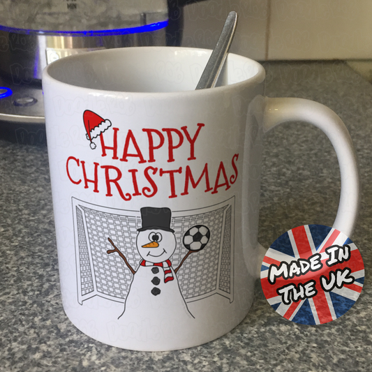 Football Christmas Mug - Snowman Goalkeeper Mug - Football Xmas Gift