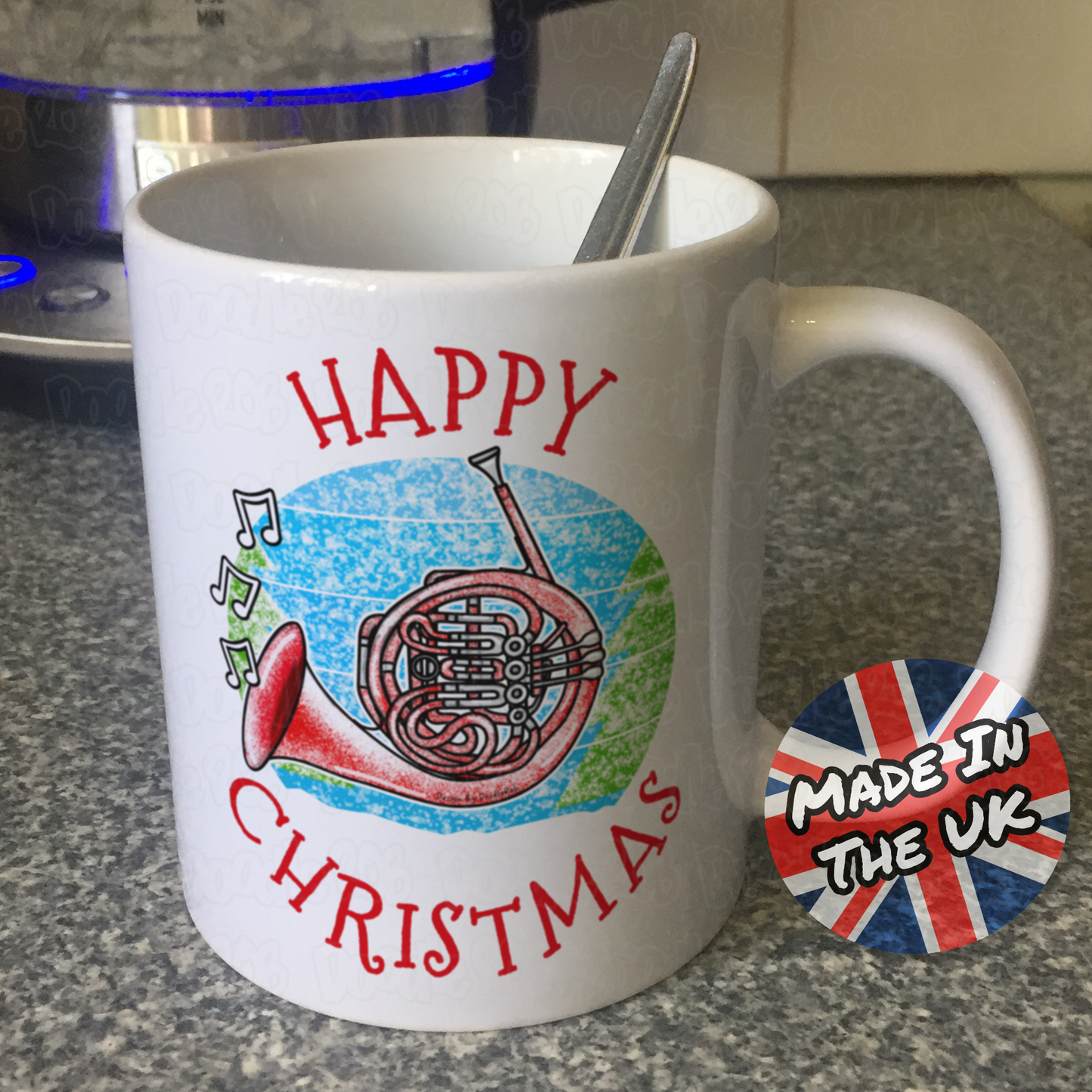 French Horn Christmas Mug - Horn Player Mug - Brass Teacher Xmas Gift