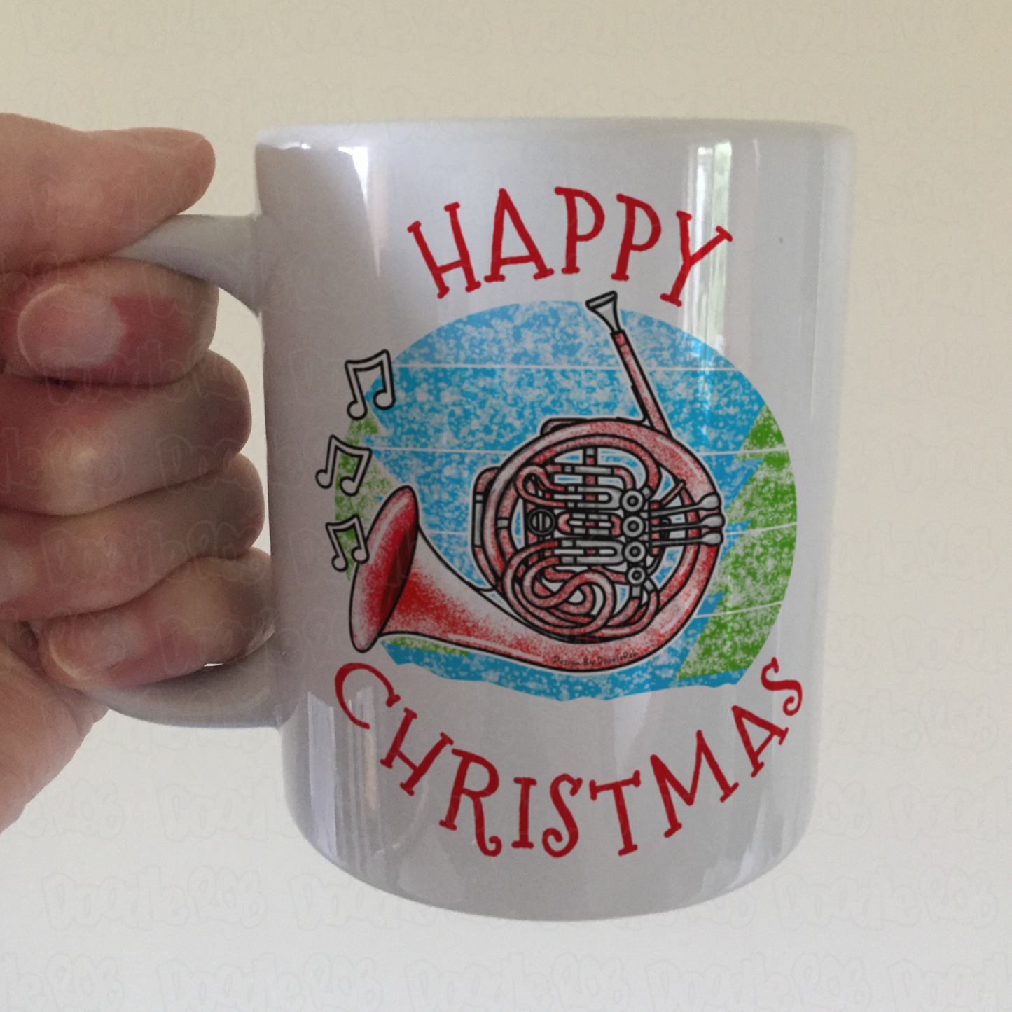 French Horn Christmas Mug - Horn Player Mug - Brass Teacher Xmas Gift
