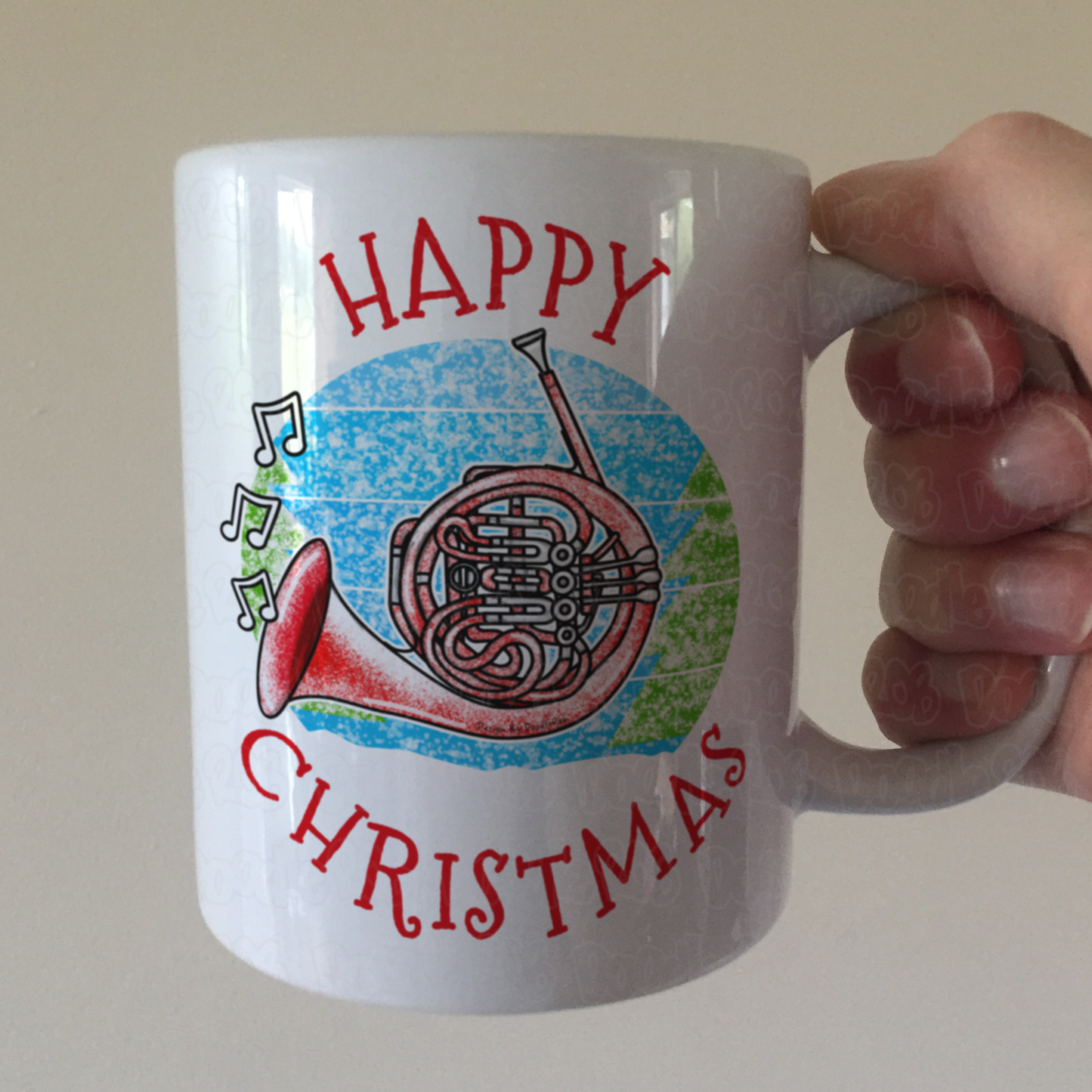French Horn Christmas Mug - Horn Player Mug - Brass Teacher Xmas Gift