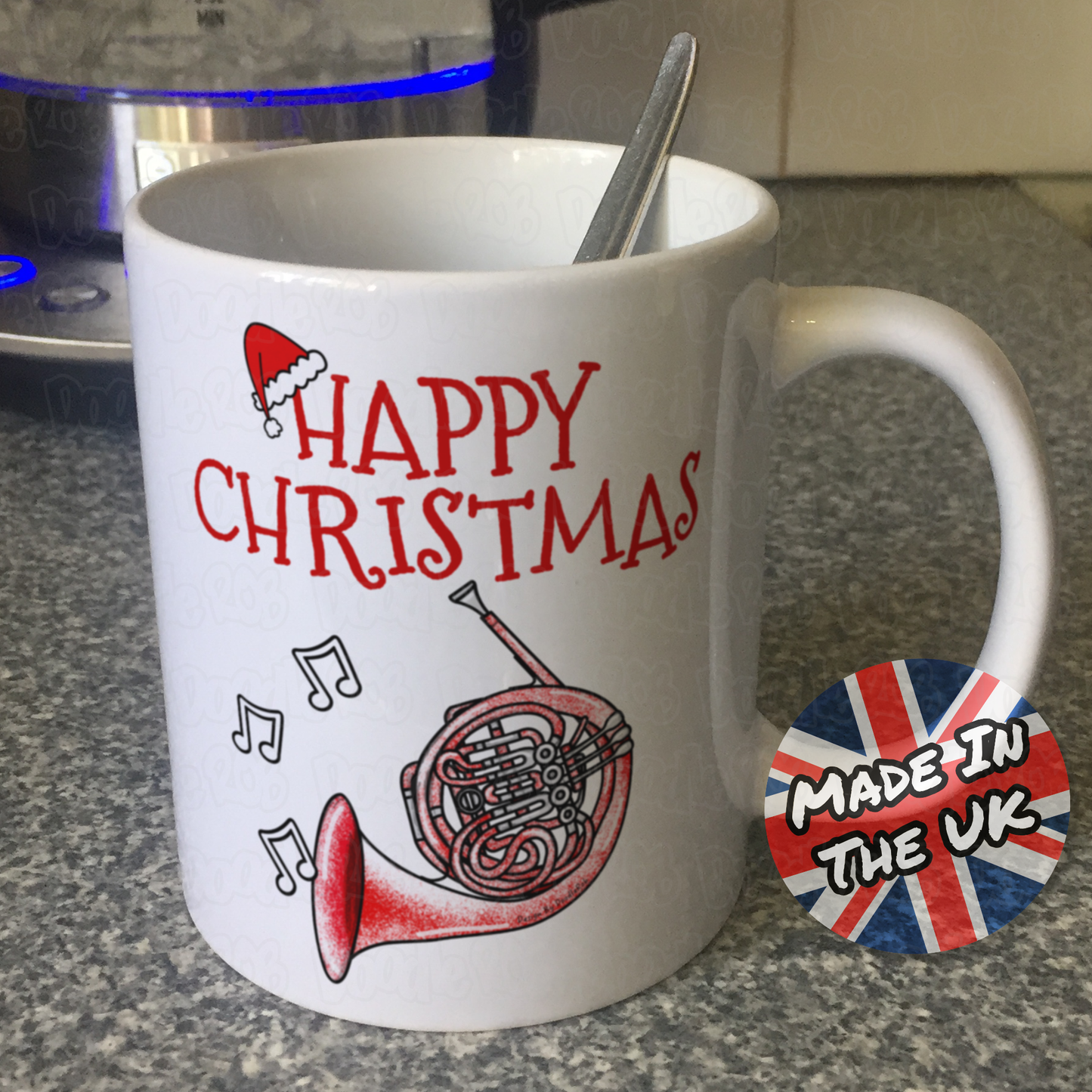 French Horn Christmas Mug - Horn Player Mug - Brass Musician Xmas Gift