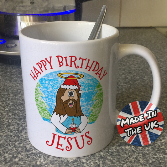 Jesus Christmas Mug - Happy Birthday Jesus - Funny Church Christmas Gift