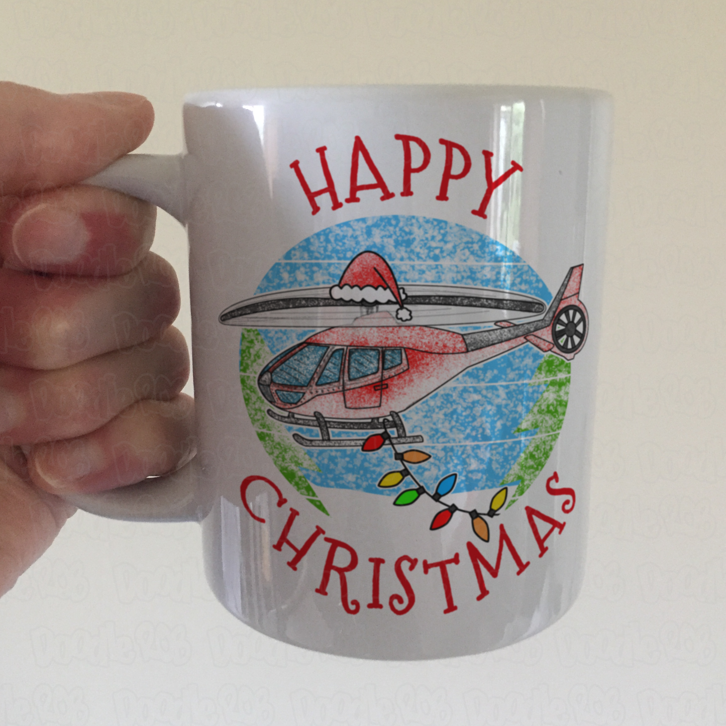 Helicopter Christmas Mug - Xmas Gift For Pilot - Aviation Enthusiast - Christmas Gift For Boy