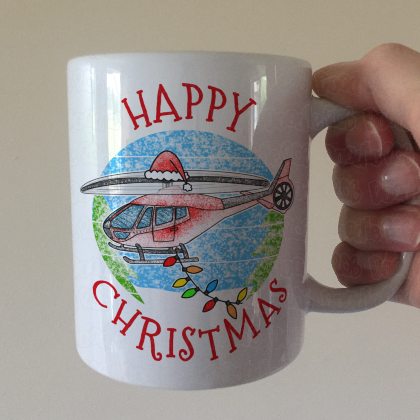 Helicopter Christmas Mug - Xmas Gift For Pilot - Aviation Enthusiast - Christmas Gift For Boy