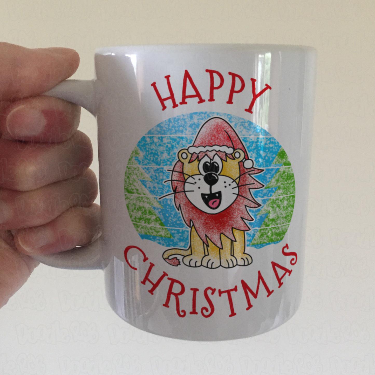 Lion Christmas Mug - Wildlife Xmas Mug - Christmas Gift For Animal Lover