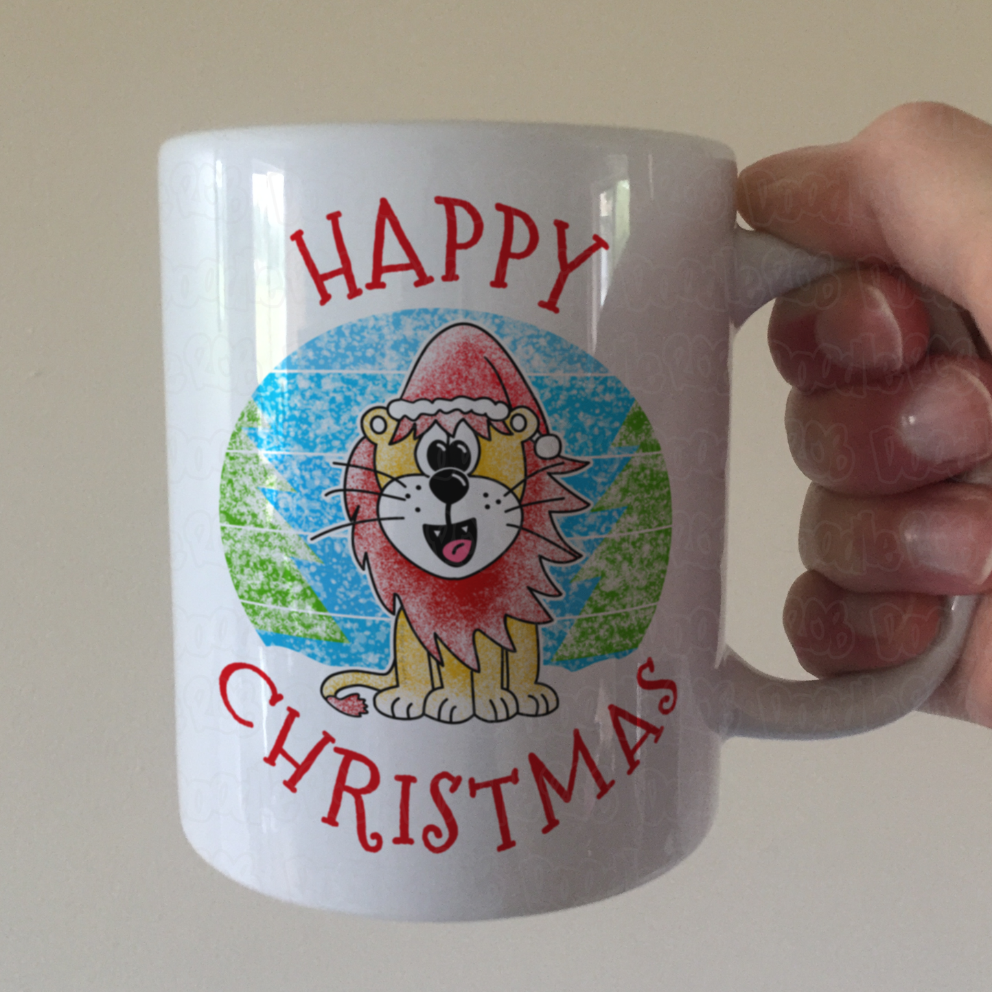 Lion Christmas Mug - Wildlife Xmas Mug - Christmas Gift For Animal Lover