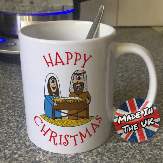 Christmas Nativity Mug - Mary, Joseph and Baby Jesus - Church Christmas Gift
