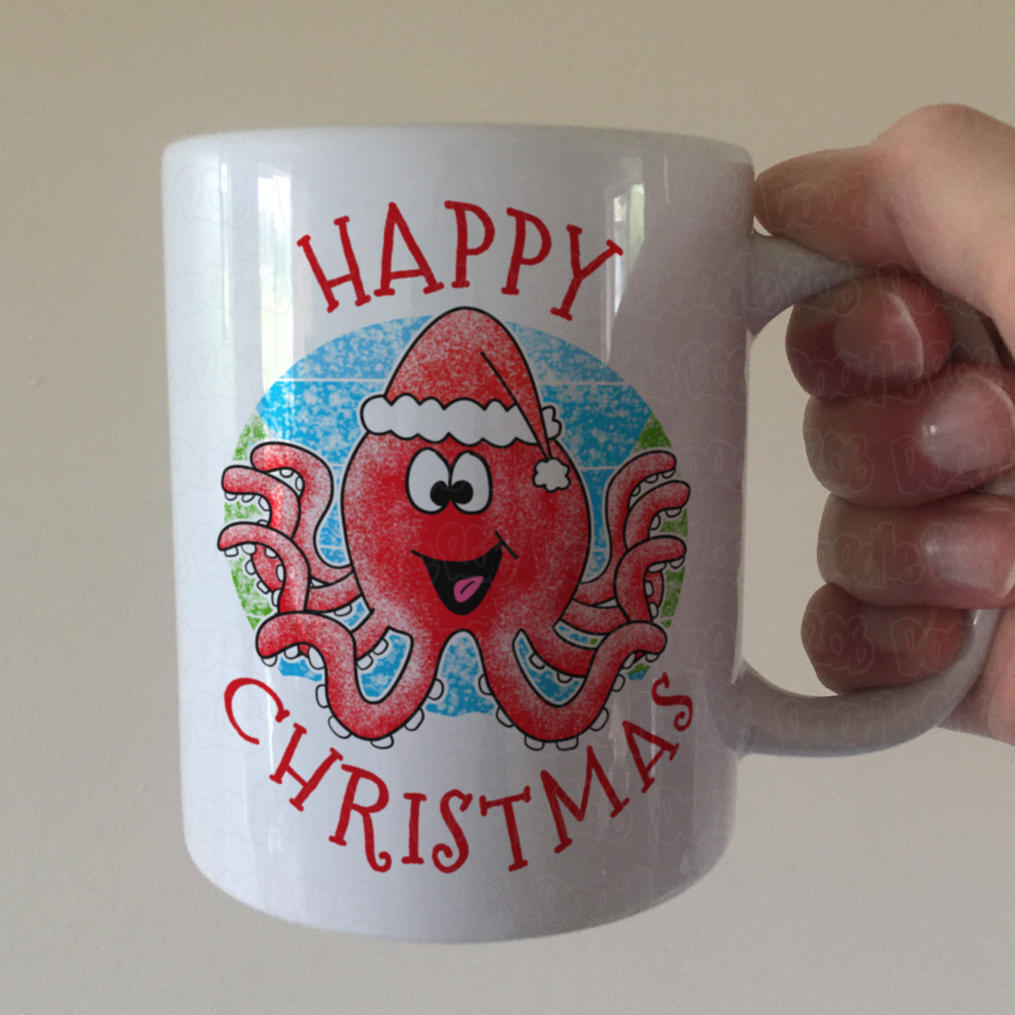 Octopus Christmas Mug - Wildlife Xmas Mug - Christmas Gift For Animal Lover