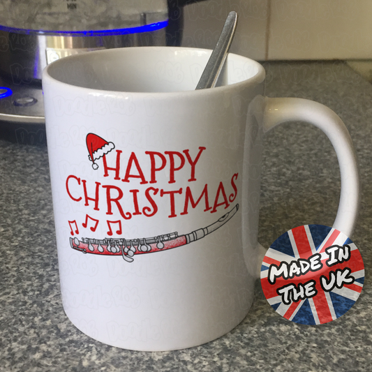 Piccolo Christmas Mug - Gift For Piccoloist -  Woodwind Musician Xmas Gift