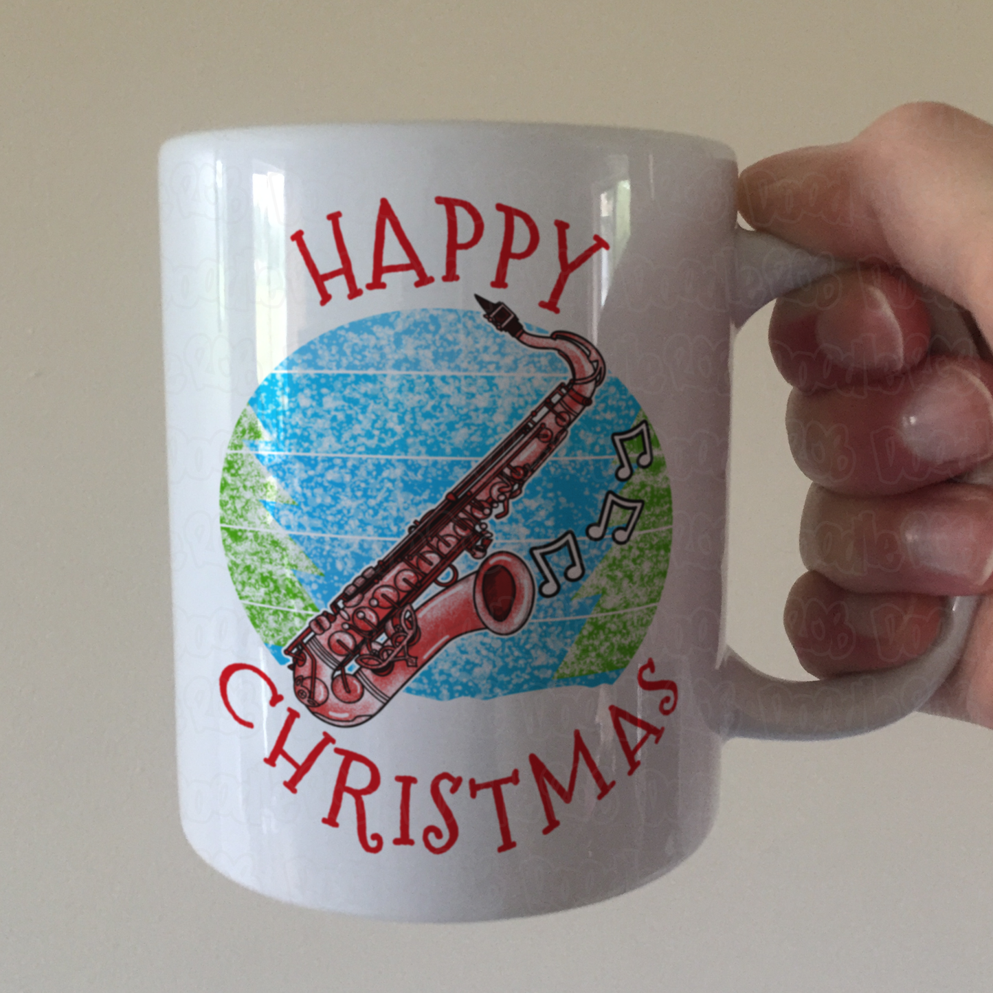 Saxophone Christmas Mug - Saxophonist Mug - Jazz Musician Xmas Gift