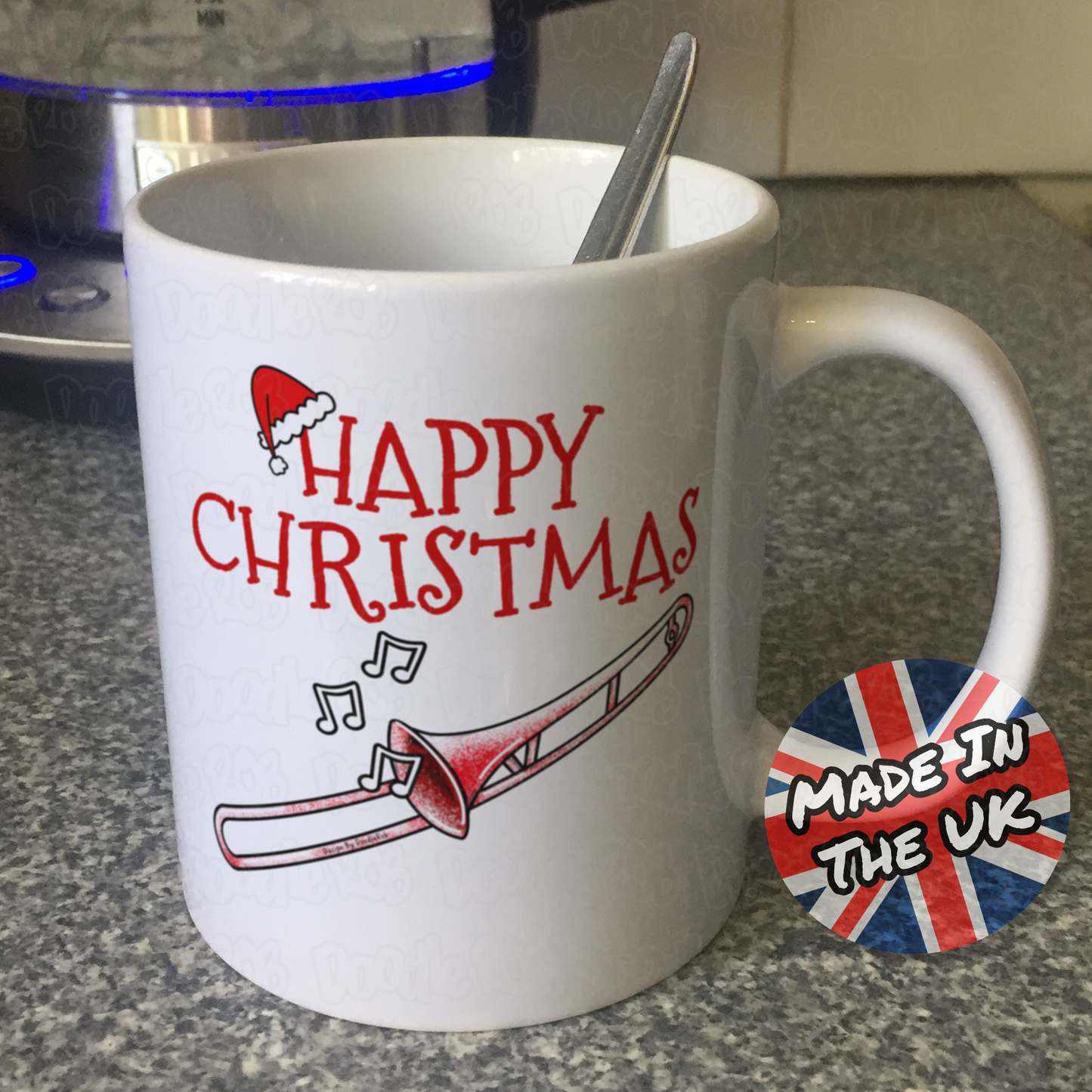 Trombone Christmas Mug - Gift For Trombonist - Brass Musician Xmas Gift