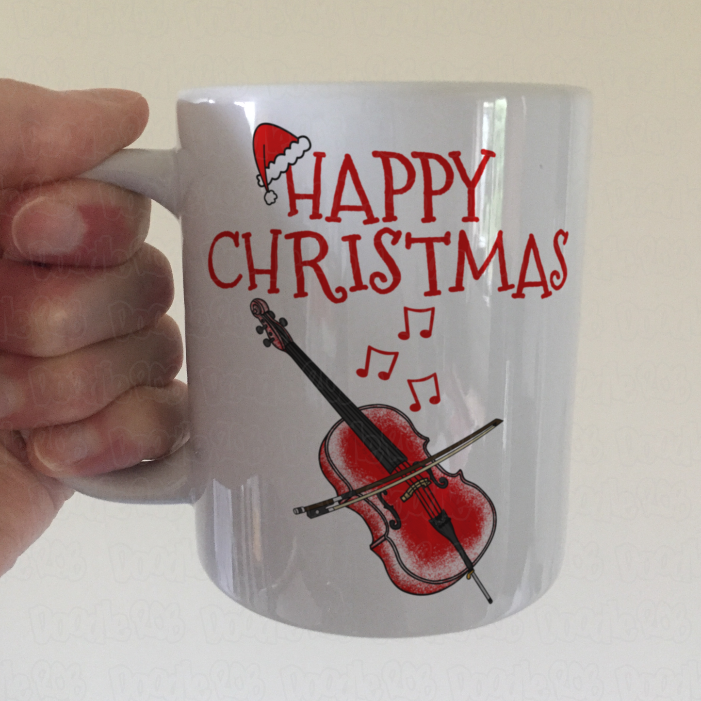 Christmas Cello Mug - Cellist Mug - Cello Teacher Xmas Gift - String Musician Gift