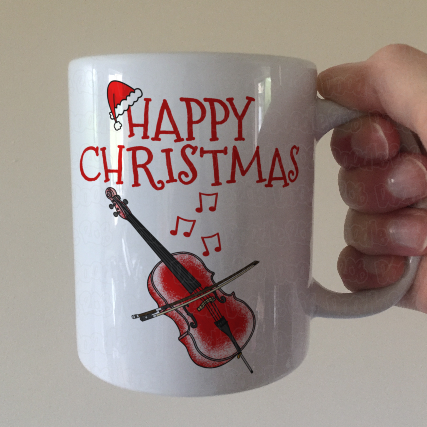 Christmas Cello Mug - Cellist Mug - Cello Teacher Xmas Gift - String Musician Gift