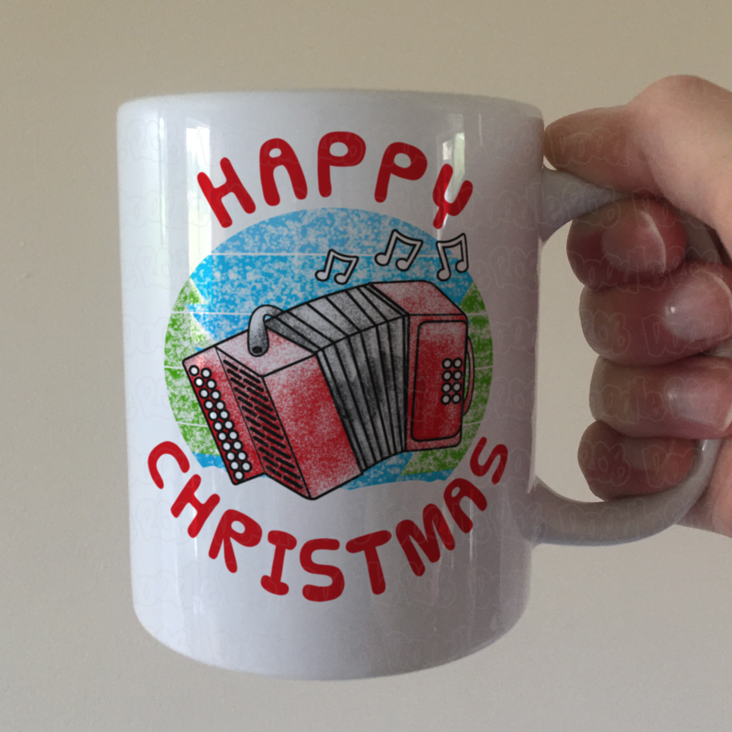 Accordion Christmas Mug - Accordionist Xmas Gift - Folk Musician Xmas Mug