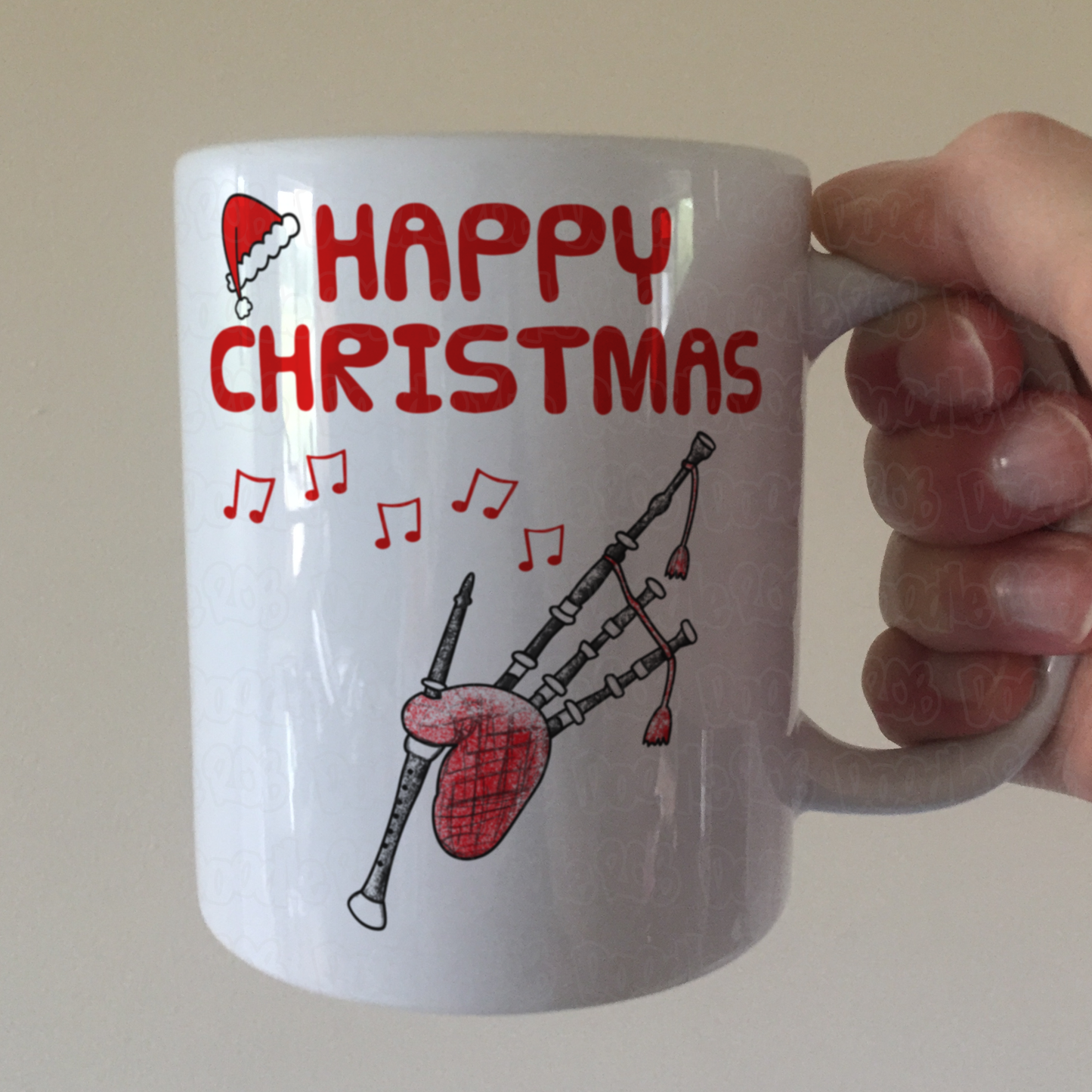 Bagpipes Christmas Mug - Xmas Gift For Piper - Scottish Musician Christmas Gift