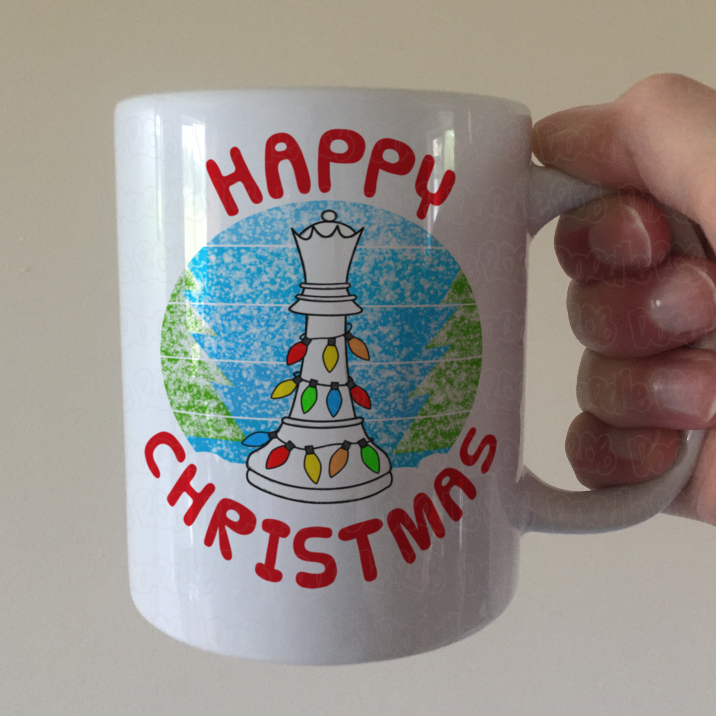 Chess Christmas Mug - Queen Chess Piece Mug - Xmas Gift For Chess Player