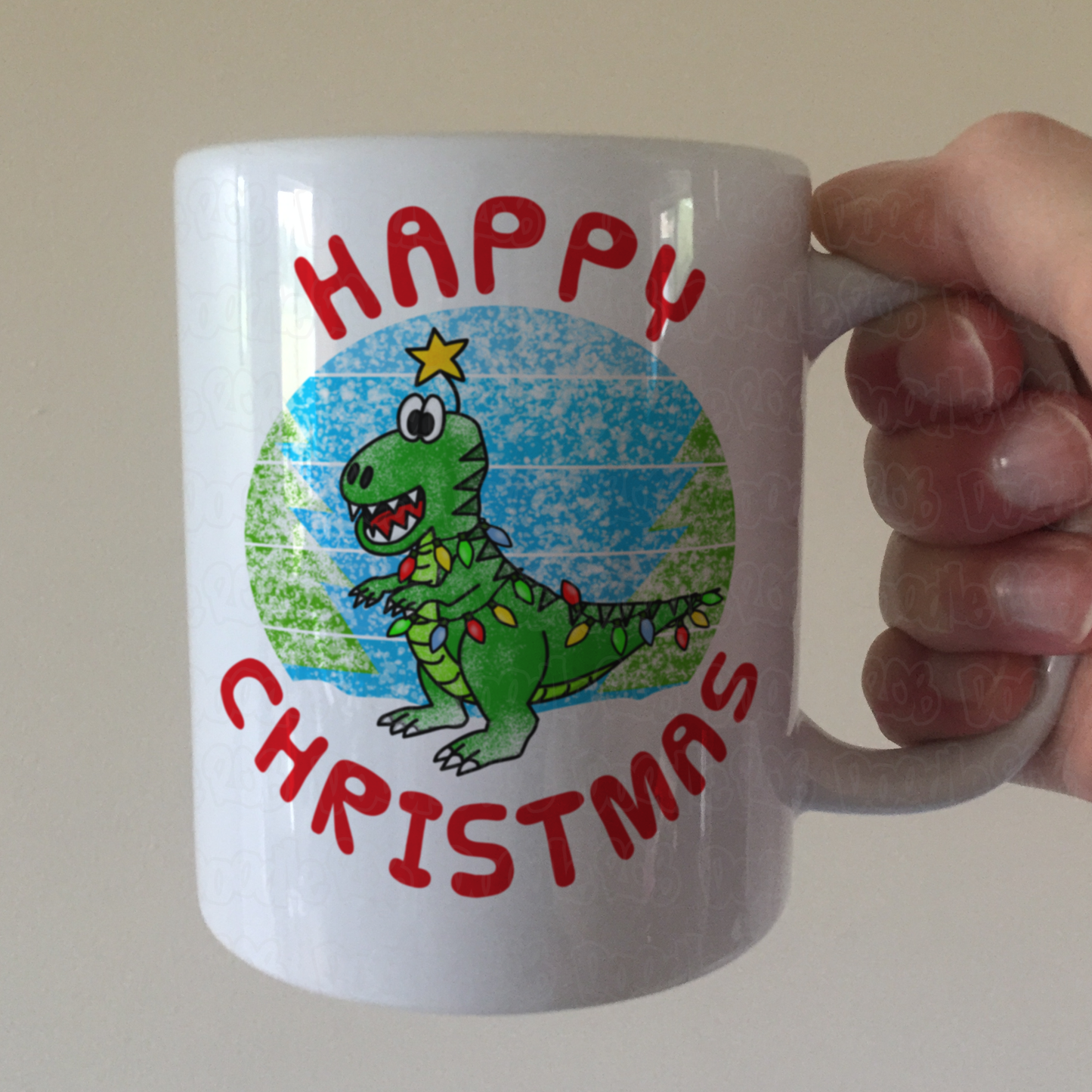Dinosaur Christmas Mug - T-Rex Xmas Mug - Christmas Gift For Boy