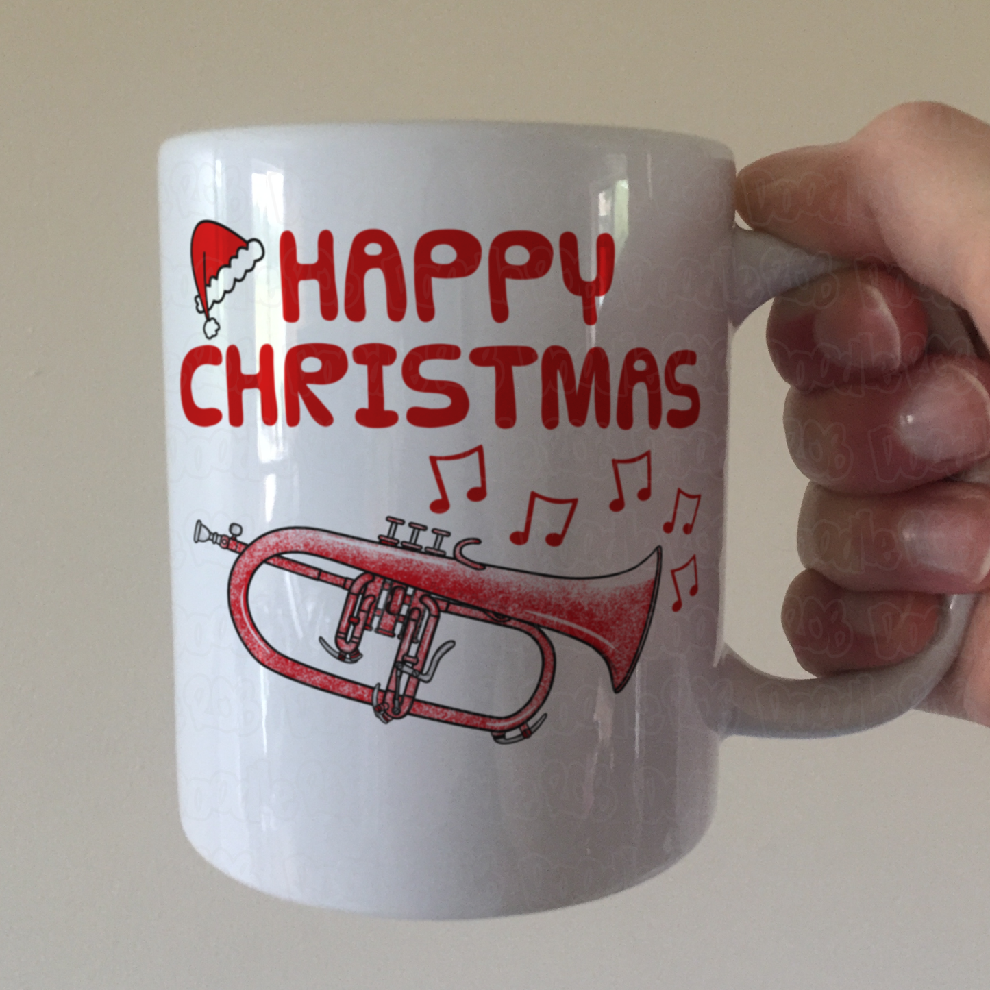 Flugelhorn Christmas Mug - Gift For Horn Player - Brass Musician Xmas Gift