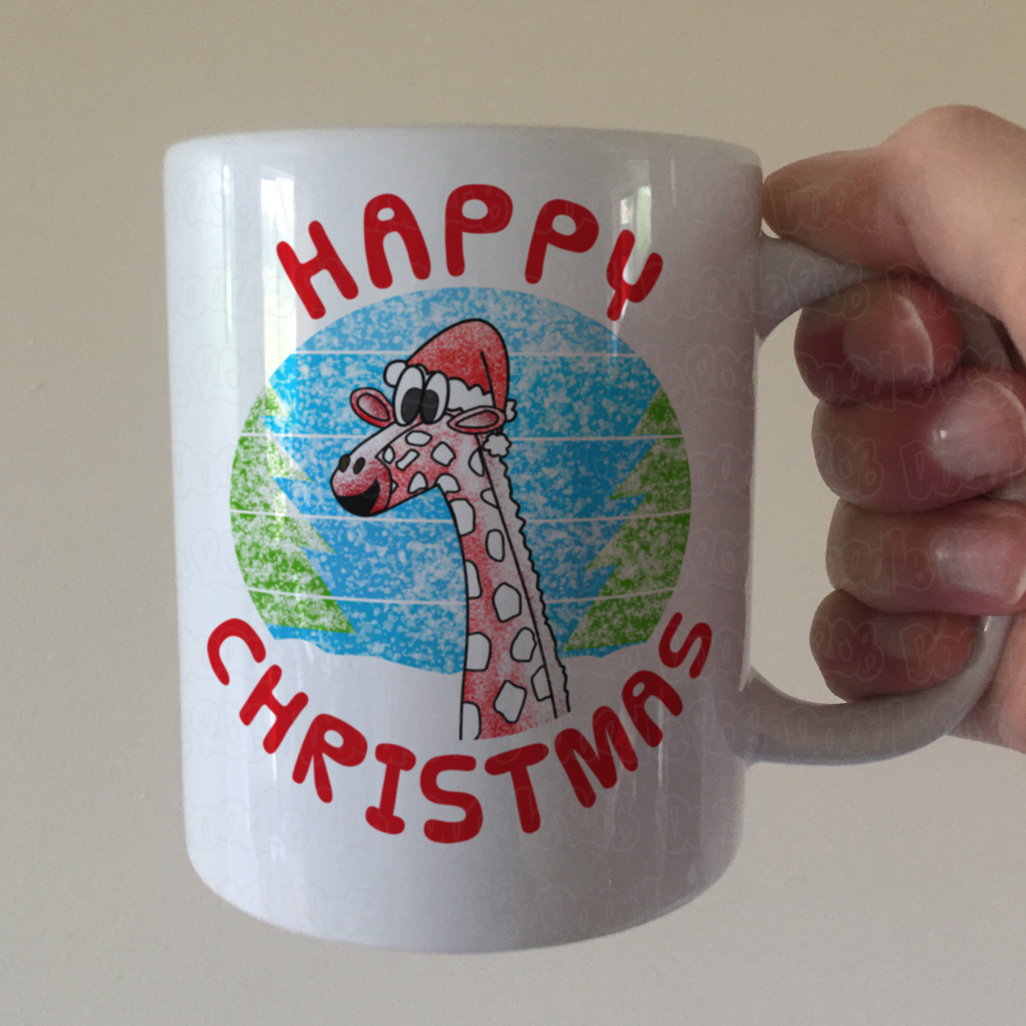 Giraffe Christmas Mug - Wildlife Xmas Mug - Christmas Gift For Animal Lover