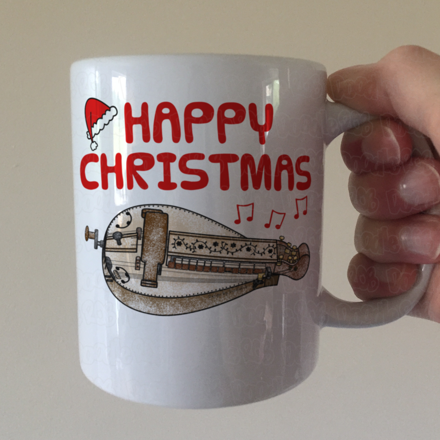 Hurdy Gurdy Christmas Mug - Gift For Gurdyist - Folk Musician Xmas Mug