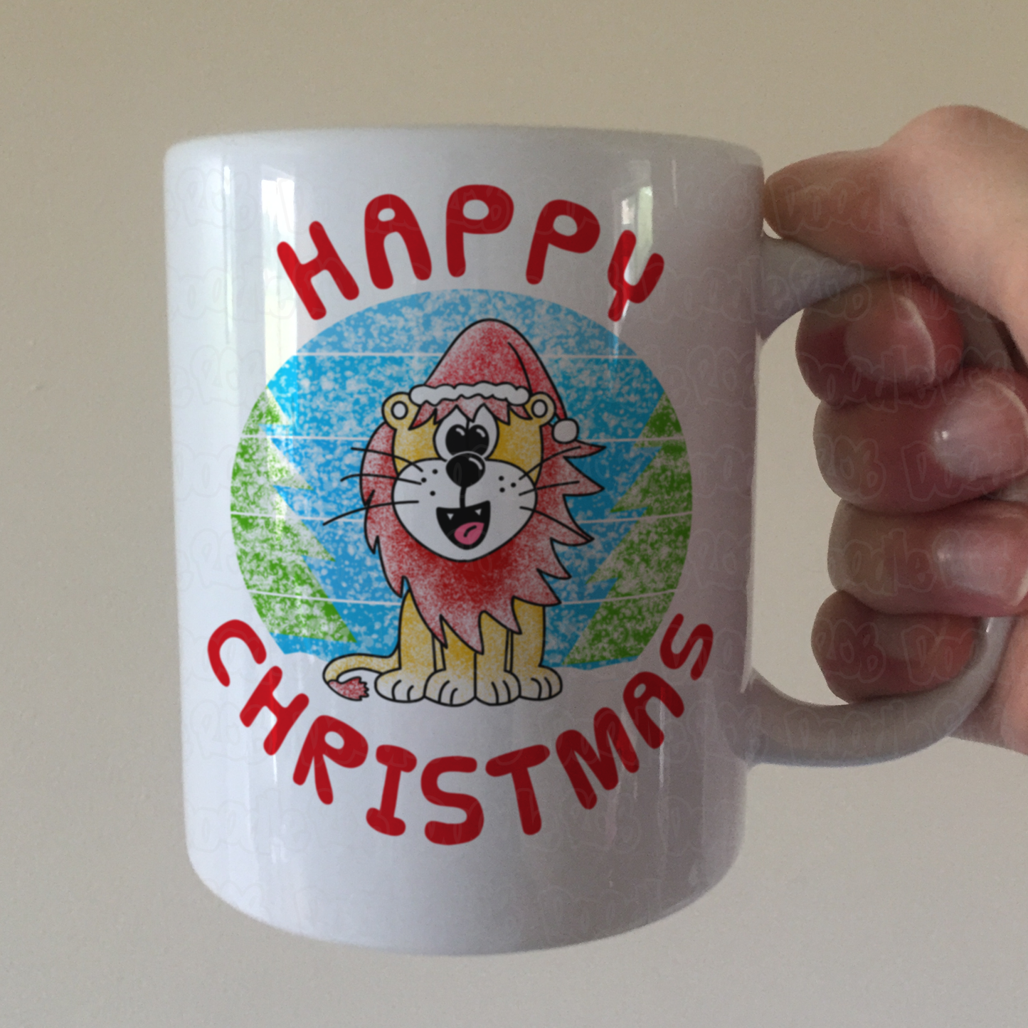 Lion Christmas Mug - Wildlife Xmas Mug - Christmas Gift For Animal Lover