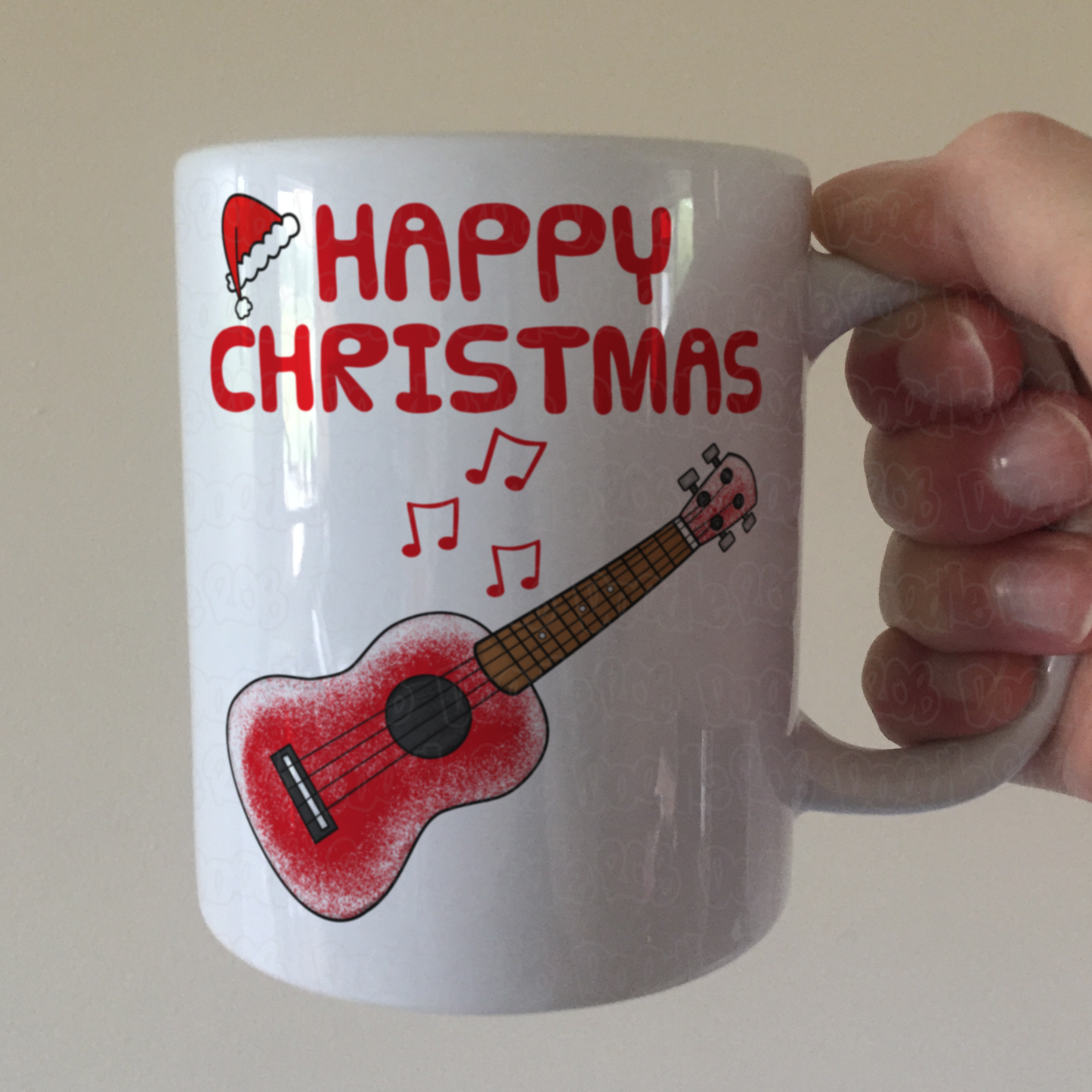 Ukulele Christmas Mug - Uke Player Xmas Gift - Music Teacher Gift
