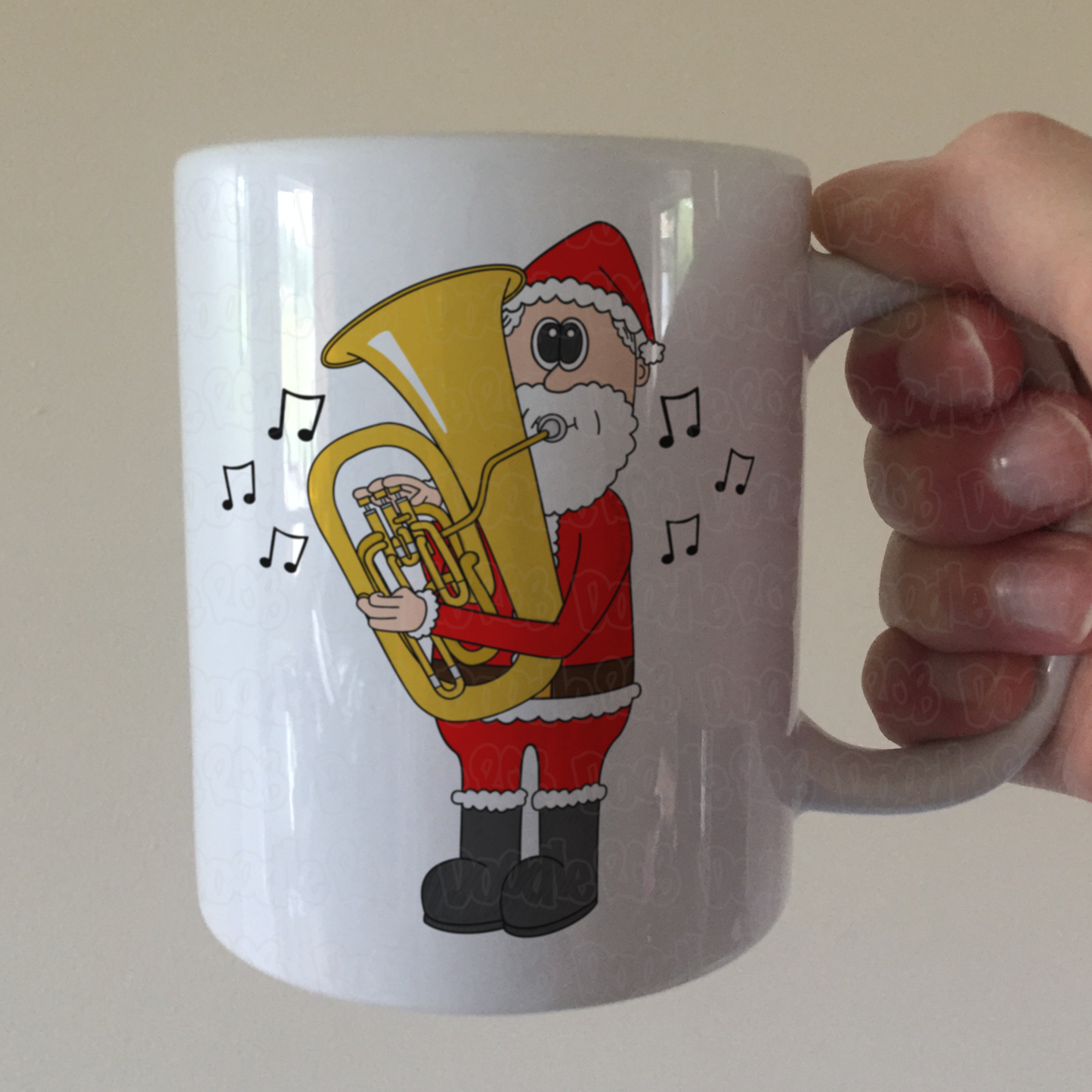 Tuba Christmas Mug - Santa Playing Tuba - Gift For Tubaist - Brass Musician Xmas Gift