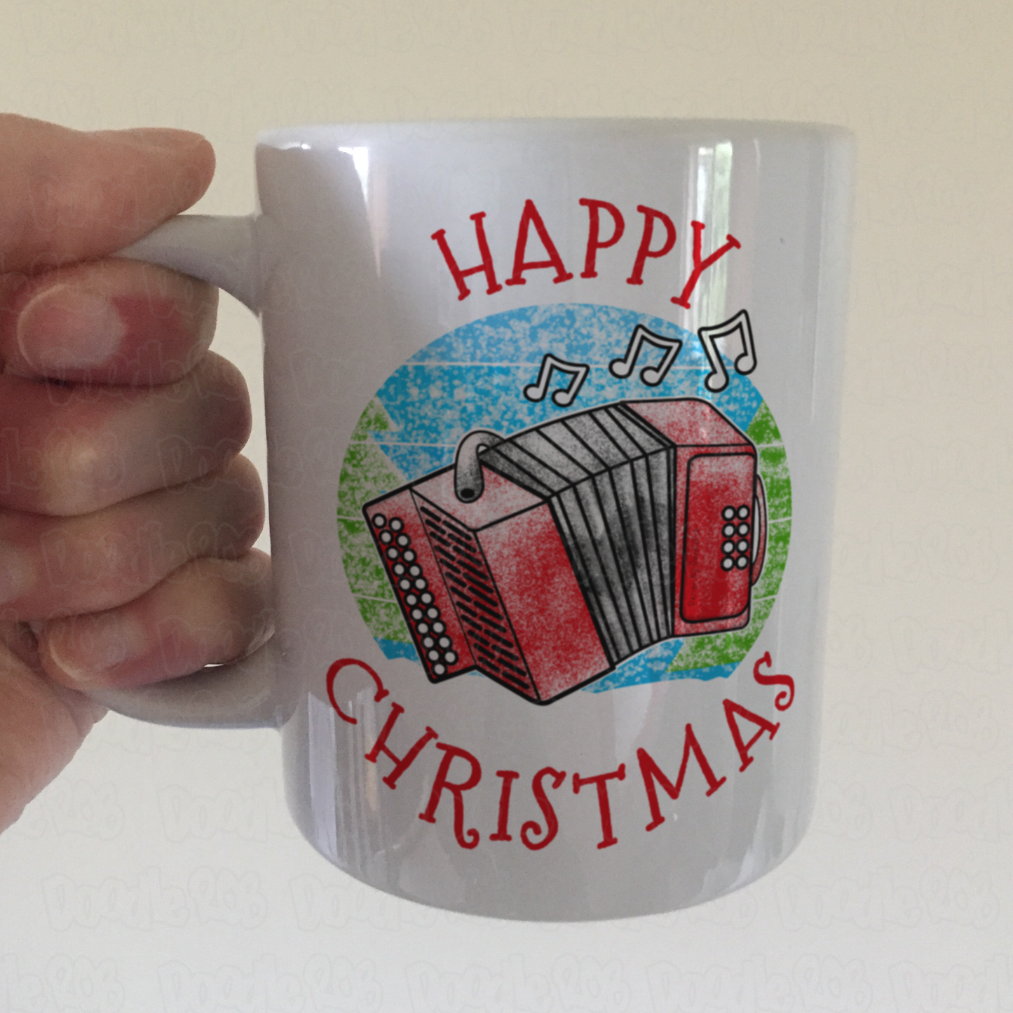 Accordion Christmas Mug - Accordionist Xmas Gift - Folk Musician Xmas Mug