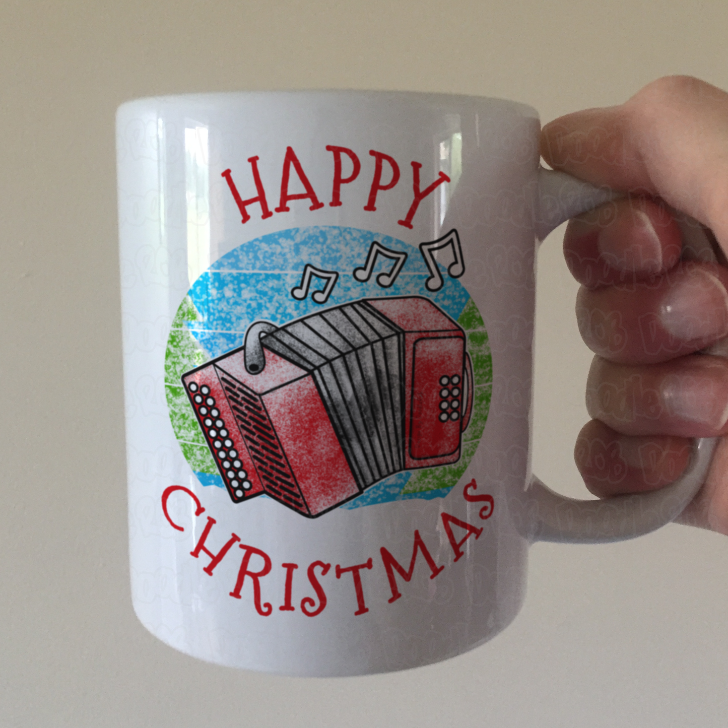 Accordion Christmas Mug - Accordionist Xmas Gift - Folk Musician Xmas Mug