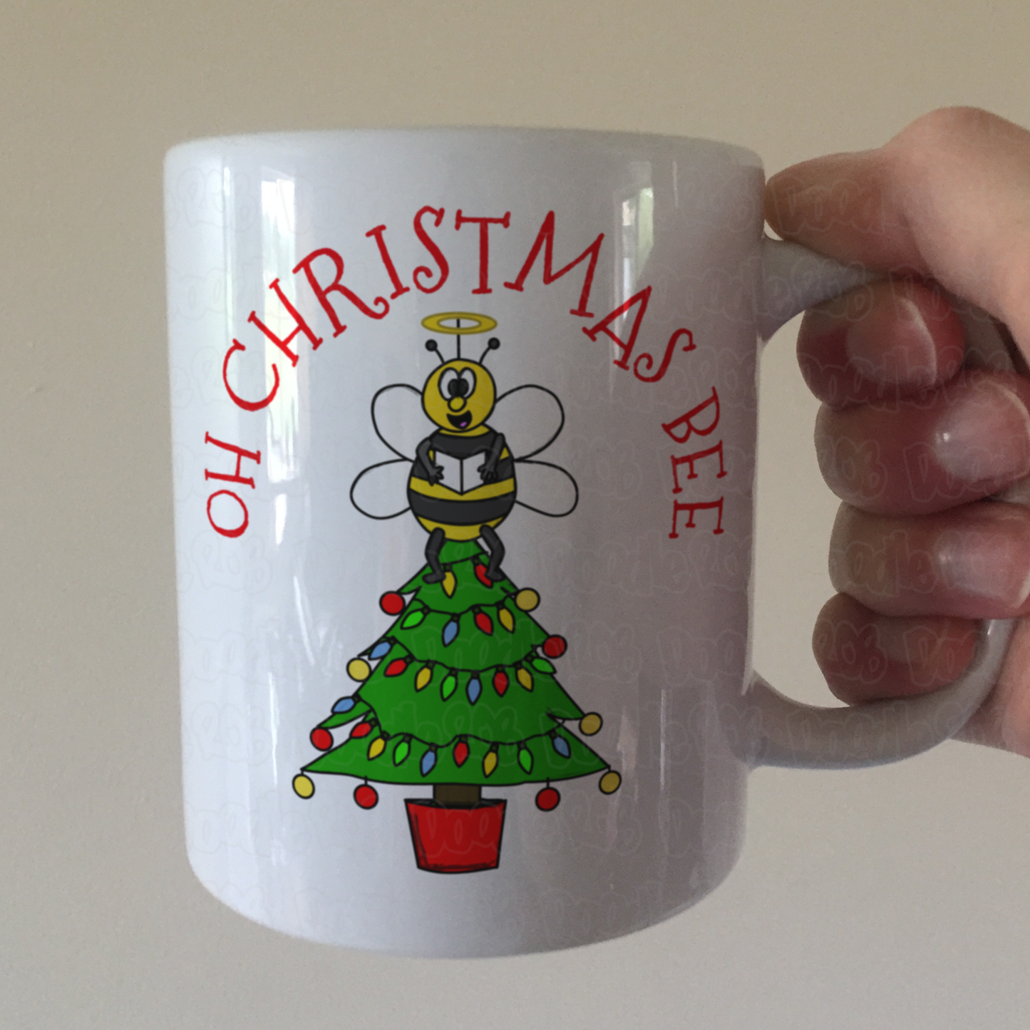 Bee Christmas Mug - Oh Christmas Bee - Beekeeper Xmas Gift - Carol Singer Mug