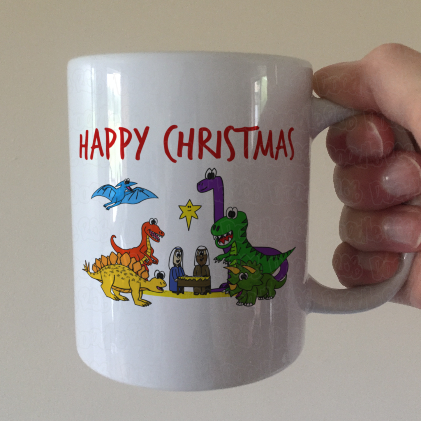 Christmas Nativity Mug - Dinosaur Nativity Mug - Funny Church Christmas Gift