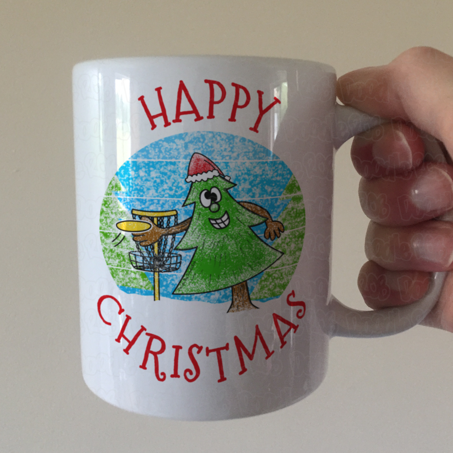 Disc Golf Christmas Mug - Xmas Gift For Disc Golfer - Frisbee Golf Christmas Gift
