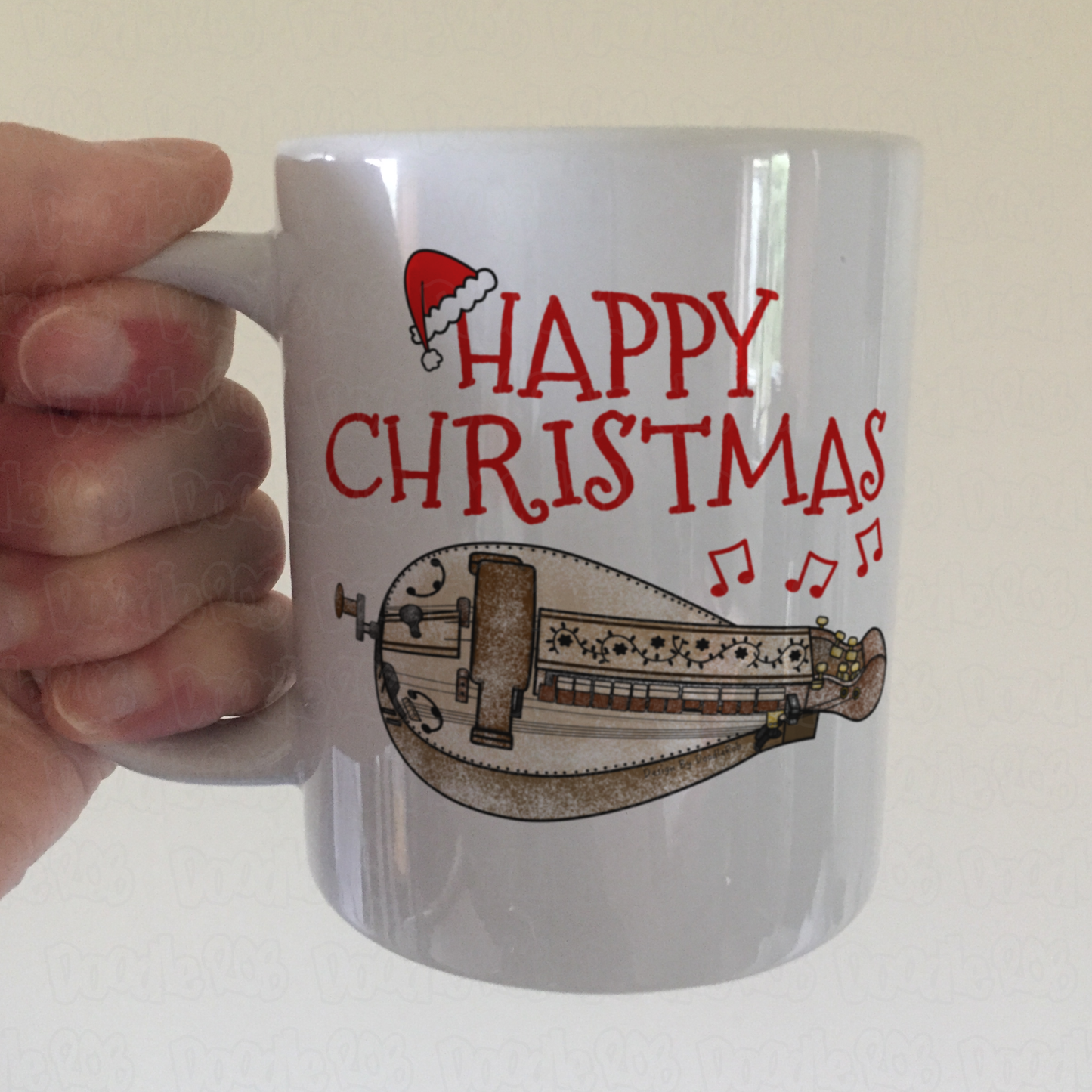 Hurdy Gurdy Christmas Mug - Gift For Gurdyist - Folk Musician Xmas Mug
